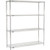 Nexel 4 Shelf, Chrome Wire Shelving Unit, Starter, 60"W x 18"D x 86"H