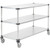 Nexel 3 Shelf Cart, Galvanized, 60"W x 24"D x 39"H, Polyurethane Casters