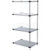 Nexel 4 Shelf, Galvanized Steel Solid Shelving Unit, Add On, 60"W x 24"D x 74"H