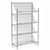 Nexel 4 Shelf, Chrome Slant Wire Shelving Unit, Starter, 36"W x 18"D x 63"H