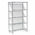 Nexel 5 Shelf, Chrome Slant Wire Shelving Unit, Starter, 48"W x 18"D x 54"H