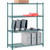 Nexel 4 Shelf, Poly-Green Wire Shelving Unit, Starter, 48"W x 12"D x 74"H