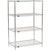 Nexel 4 Shelf, Chrome Wire Shelving Unit, Starter, 42"W x 21"D x 54"H