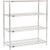 Nexel 4 Shelf, Chrome Wire Shelving Unit, Starter, 48"W x 21"D x 54"H
