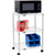 Nexel Poly-Z-Brite 3 Tier, Single Station Wire Microwave Cart, 24"L x 18"W x 36"H