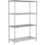 Nexel 4 Shelf, Nexelate Silver Epoxy Wire Shelving Unit, Starter, 60"W x 18"D x 63"H