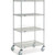 Nexel 4 Shelf Truck, Chrome, 36"W x 24"D x 69"H, Polyurethane Swivel Casters, 2 Brakes