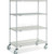 Nexel 4 Shelf Truck, Chrome, 48"W x 24"D x 69"H, Polyurethane Swivel Casters, 2 Brakes