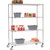 Nexel 4 Shelf Truck, Stainless Steel, 72"W x 18"D x 80"H, Polyurethane Swivel Casters