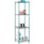 Nexel 4 Shelf, Poly-Green Wire Shelving Unit, Starter, 24"W x 24"D x 86"H
