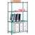 Nexel 4 Shelf, Poly-Green Wire Shelving Unit, Starter, 36"W x 18"D x 63"H