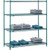 Nexel 4 Shelf, Poly-Green Wire Shelving Unit, Starter, 54"W x 21"D x 54"H