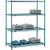 Nexel 4 Shelf, Poly-Green Wire Shelving Unit, Starter, 48"W x 21"D x 54"H
