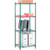 Nexel 4 Shelf, Poly-Green Wire Shelving Unit, Starter, 24"W x 14"D x 54"H