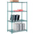 Nexel 4 Shelf, Poly-Green Wire Shelving Unit, Starter, 42"W x 21"D x 74"H
