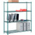 Nexel 4 Shelf, Poly-Green Wire Shelving Unit, Starter, 54"W x 14"D x 63"H