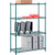 Nexel 4 Shelf, Poly-Green Wire Shelving Unit, Starter, 42"W x 14"D x 63"H