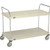 Nexel Plastic Utility Cart w/2 Shelves & Poly Casters, 600 lb. Cap, 48"L x 24"W x 39"H, Tan