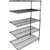 Nexel 5 Shelf, Nexelon Blue Wire Shelving Unit, Add On, 24"W x 24"D x 74"H