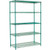 Nexel 5 Shelf, Poly-Green Wire Shelving Unit, Starter, 72"W x 18"D x 74"H