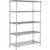Nexel 5 Shelf, Nexelate Silver Epoxy Wire Shelving Unit, Starter, 42"W x 21"D x 74"H