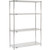 Nexel 4 Shelf, Chrome ESD Wire Shelving Unit, Starter, 24"W x 21"D x 74"H