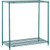Nexel 2 Shelf, Poly-Green Wire Shelving Unit, Starter, 60"W x 12"D x 34"H
