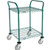 Nexel Utility Cart, 2 Shelf, Poly-Green, 24"L x 24"W x 39"H, Polyurethane Swivel Casters