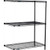 Nexel 3 Shelf, Black Epoxy Wire Shelving Unit, Add On, 60"W x 21"D x 34"H