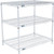 Nexel 3 Shelf, Chrome Wire Shelving Unit, Starter, 36"W x 24"D x 34"H