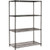 Nexel 4 Shelf, Black Epoxy Wire Shelving Unit, Starter, 42"W x 18"D x 74"H