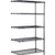 Nexel 5 Shelf, Black Epoxy Wire Shelving Unit, Add On, 24"W x 21"D x 74"H