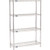 Nexel 4 Shelf, Chrome Wire Shelving Unit, Starter, 36"W x 12"D x 54"H