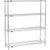Nexel 4 Shelf, Chrome Wire Shelving Unit, Starter, 48"W x 12"D x 63"H