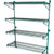 Nexel Poly-Green Adjustable Wall Mount Wire Shelving, 4 Shelf, Starter, 48"Wx18"Dx63"H