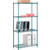 Nexel 4 Shelf, Poly-Green Wire Shelving Unit, Starter, 36"W x 18"D x 74"H