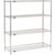 Nexel 4 Shelf, Chrome Wire Shelving Unit, Starter, 48"W x 18"D x 63"H