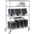 Nexel 4-Shelf Mobile Wire Computer LAN Workstation w/Keyboard Tray, 48"W x 24"D x 69"H, Chrome