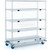 Nexel Open Sided Wire Exchange Truck w/5 Wire Shelves, 1000 lb. Capacity, 48"L x 18"W x 69"H