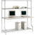 Nexel 4-Shelf Wire Computer LAN Workstation, 60"W x 30"D x 74"H, Chrome