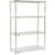 Nexel 4 Shelf, Chrome Wire Shelving Unit, Starter, 48"W x 21"D x 86"H