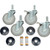Nexel Stem Casters Set (4) 5" Polyurethane Wheel, 2 with Brakes 1200 Lb. Capacity