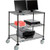 Nexel 3-Shelf Mobile Wire Computer LAN Workstation, 36"W x 24"D x 40"H, Black