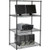 Nexel 4-Shelf Wire Computer LAN Workstation, 36"W x 24"D x 63"H, Black