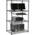 Nexel 4-Shelf Wire Computer LAN Workstation With Keyboard Tray, Black, 36"W x 24"D x 63"H