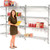 Nexel Chrome Adjustable Wall Mount Wire Shelving, 4 Shelf, Add On, 72"Wx24"Dx63"H