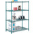 Nexel 4 Shelf, Poly-Green Wire Shelving Unit, Starter, 42"W x 21"D x 63"H