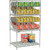 Nexel CR2436DS Can Rack System, 3 Tier, Chrome, Bottom Dunnage Shelf, 36"W X 24"D x 66"H