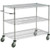 Nexel Chrome ESD Adjustable Shelf Cart w/3 Shelves & Poly Casters, 48"L x 24"W x 40"H
