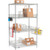 Nexelate Silver Epoxy, To Go Rack, 4 Wire Shelves, Dividers & Ledges, 30"W x 24"D x 63"H